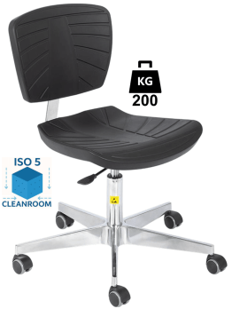 Scaun Clean-Room COMFORT poliuretan WLL=200kg H=430-560mm cu picior