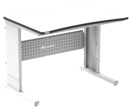 Masa de lucru ESD inaltimea reglabila manual sistem L 1200/800 ergonomic gri deschis