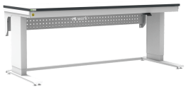 Masa de lucru ESD inaltimea reglabila electric sistem L-Light 1800/700 dreptunghiular gri deschis