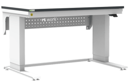 Masa de lucru ESD inaltimea reglabila electric sistem L-Heavy Duty 1200/700 dreptunghiular gri deschis