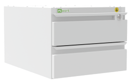 Dulap ESD suspendat cu 2 sertare pentru banc de lucru gri deschis