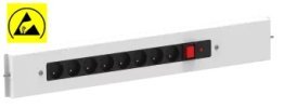 Bara ESD cu 8 prize electrice French pentru banc de lucru negru