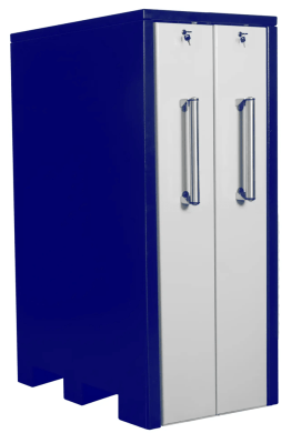 Dulap metalic cu 2 sertare verticale cu latime de 300mm 2090x1300x2515 albastru/alb