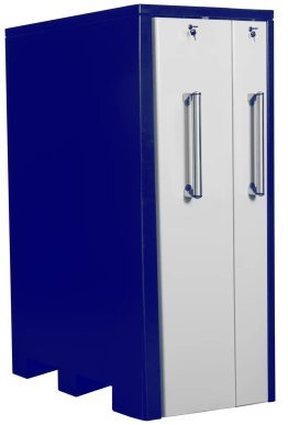 Dulap metalic cu 2 sertare verticale latime 1x200mm si 1x400mm 1290x1100x2115 gri deschis/alb