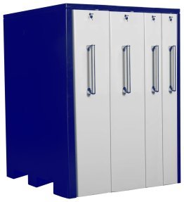 Dulap metalic cu 4 sertare verticale latime 2x200mm si 2x400mm 1690x1300x2515 albastru/alb