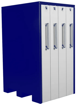 Dulap metalic cu 4 sertare verticale latime 4x200mm 2090x1100x2115 albastru/alb