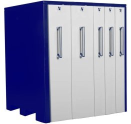 Dulap metalic cu 5 sertare verticale latime 3x200mm si 2x300mm 1290x1300x2515 gri inchis/gri inchis