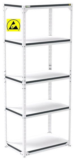 Raft depozitare ESD reglabil 800x500x2000mm disipativ negru