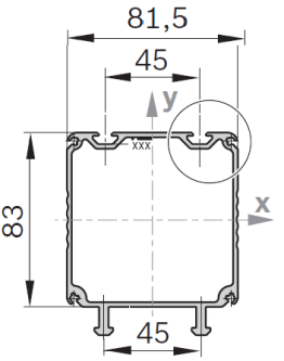 Profil aluminiu jgheab 90x90 sistem Vario BOSCH REXROTH 50-1500 mm neprelucrat