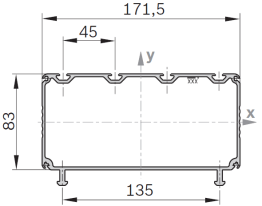 Profil aluminiu jgheab 180x90 sistem Vario BOSCH REXROTH 1500 mm neprelucrat