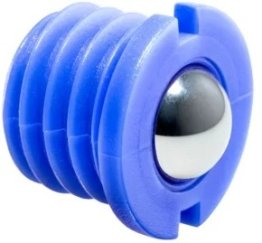 Su­ru­b de pre­siune cu guler POM albastru si bila locas frontal INOX M12 EH 22075.0612