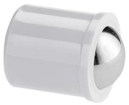 Stift de presiune cu guler si bila POM alb d1=12 mm EH 22080.4012