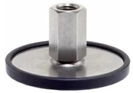 Picior de sustinere cu filet interior din INOX cu protectie antialunecare M16 d1=80 mm EH 22593.2680