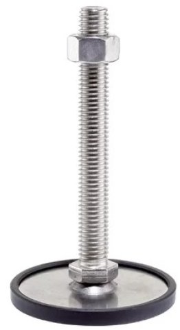 Picior de sustinere cu tija filetata din INOX cu protectie alunecare M8 d1=60 mm EH 22593.1915