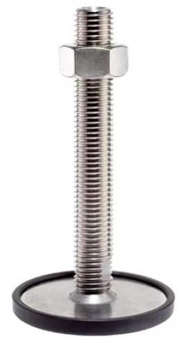 Picior de sustinere cu tija filetata ajustabila INOX protectie alunecare M16 d1=80 mm EH 22593.2400