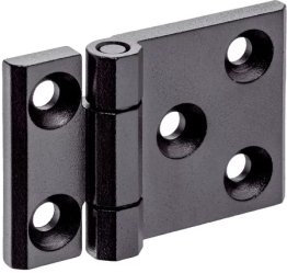 Balamale INOX negre cu o aripa prelungita gaura de montaj suplimentara si insertii de centrare b1=63 mm EH 25162.0160