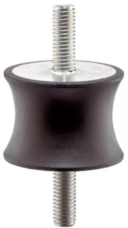 Amortizor bombat din cauciuc cu tija filetata pe ambele parti d1=75 mm EH 25151.0276