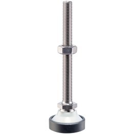 Suporturi articulate, protejat împotriva alunecării/atenuator din termoplastic, element bilă cu bolț din oțel inoxidabil | d1=M24 / l1=200 mm / Termoplastic | 22590.1598