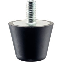 Amortizor din gumă, formă de trunchi de con/cu şurub | d1=50 mm / d2=M10 / l2=20 mm / oțel | 25150.0851