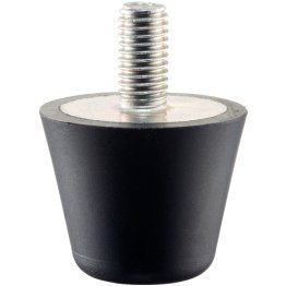 Amortizor din gumă, formă de trunchi de con/cu şurub | d1=25 mm / d2=M6 / l2=25 mm / oțel inoxidabil | 25150.1027