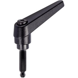 Manetă de fixare ajustabilă, cu șurub de fixare/cu bilă | d1=18 mm / d2=M10 / l1=32 mm / negru | 24410.3464