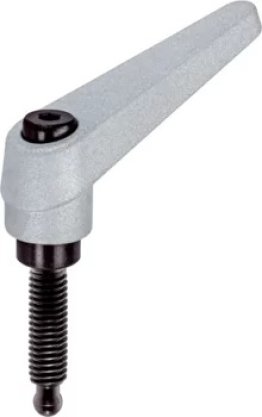 Manetă de fixare ajustabilă, cu șurub de fixare/cu bilă | d1=14 mm / d2=M6 / l1=25 mm / argintiu | 24410.3163
