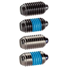 Şuruburi de presiune, cu bolţ şi fantă - INCH/oțel automat, forța arcului mărită | d1=#6-32 / blocare filet | 2B020.0263