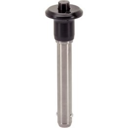 Ştifturi opritoare cu bilă, autoblocant, cu mâner ciupercă | d1=25 mm / l1=130 mm / Oțel inoxidabil 1.4542, călit prin precipitare | 22350.0308