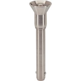 Ştifturi opritoare cu bilă, autoblocant, cu mâner de siguranţă | d1=6 mm / l1=70 mm / Oțel inoxidabil 1.4305 | 22340.1020