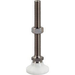 Suporturi articulate/atenuator din termoplastic, element bilă cu bolț din oțel inoxidabil | d1=M10 / l1=100 mm / Termoplastic | 22590.0538