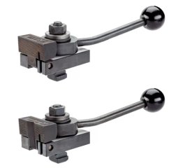 Bride de fixare pe masa utilajului, cu pârghie cotită/cu falcă de prindere plană, fixare pe stânga | Mărimea nominală fantă=14 mm / d1=M12 | 23210.0345