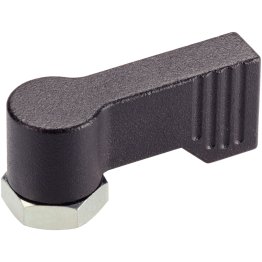 Mâner rotativ, tip fluture, unisens/cu filet interior | d1=17 mm / l1=55 mm / negru | 24101.0233