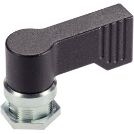 Mâner rotativ, tip fluture, unisens/cu filet exterior | d1=17 mm / l1=40 mm / negru | 24101.0262