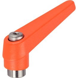 Manetă de fixare ajustabilă, cu componente interne din oţel inox | d1=30 mm / d2=M12 / portocaliu | 24390.0611