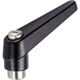 Manetă de fixare ajustabilă, cu componente interne din oţel inox | d1=25 mm / d2=M12 / negru | 24390.0524