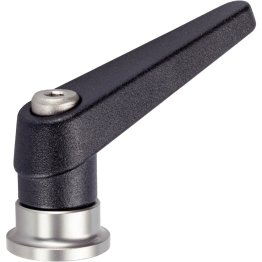 Manetă de fixare ajustabilă, cu rulment axial din oţel inoxidabil, cu filet interior | d1=25 mm / d2=M10 / negru | 24420.1212