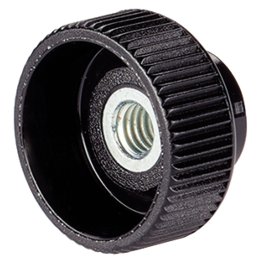 Piuliţe moletate, plastic/bucșă din oțel | d1=M5 / oțel | 24820.0005